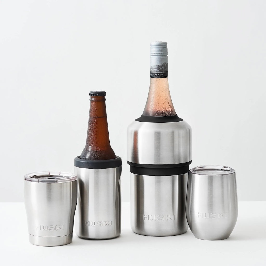 Lot De 2 Huski Can Cooler - Inox Brossé - Triple Isolation - Pour Canettes 330-375ml