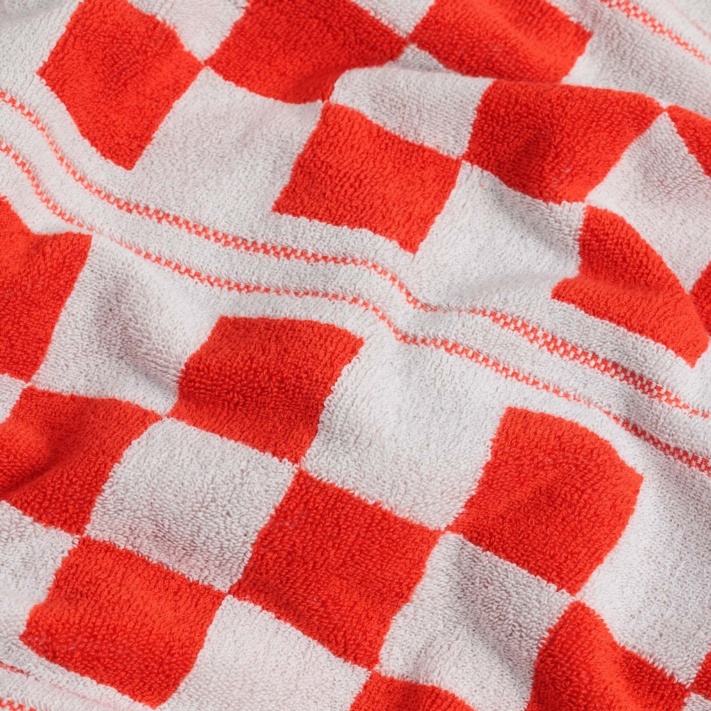 Busby Organic Cotton Pool Towel | Cloud & Ranch Red