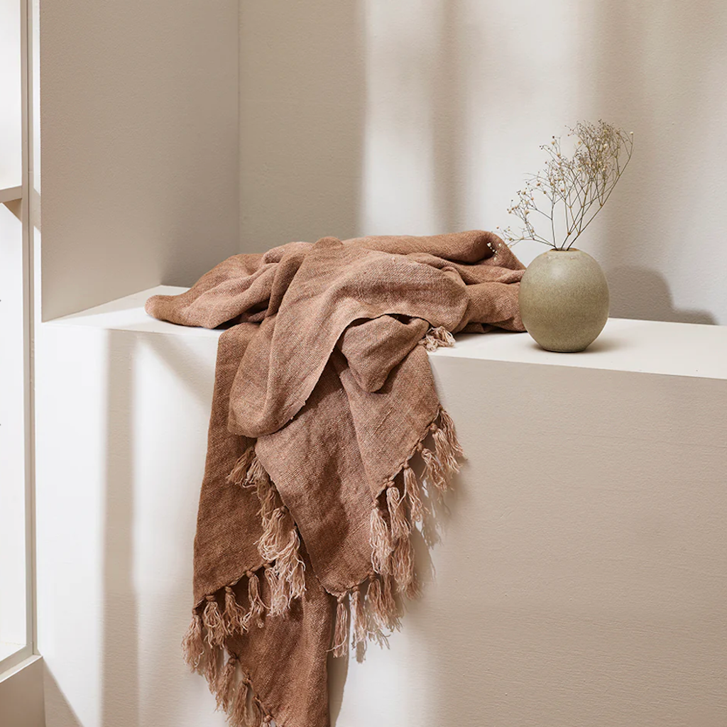 Millhouse Linen Throw | Clay