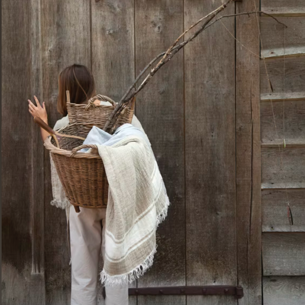 Belgian Fouta Throw | Flax Stripe