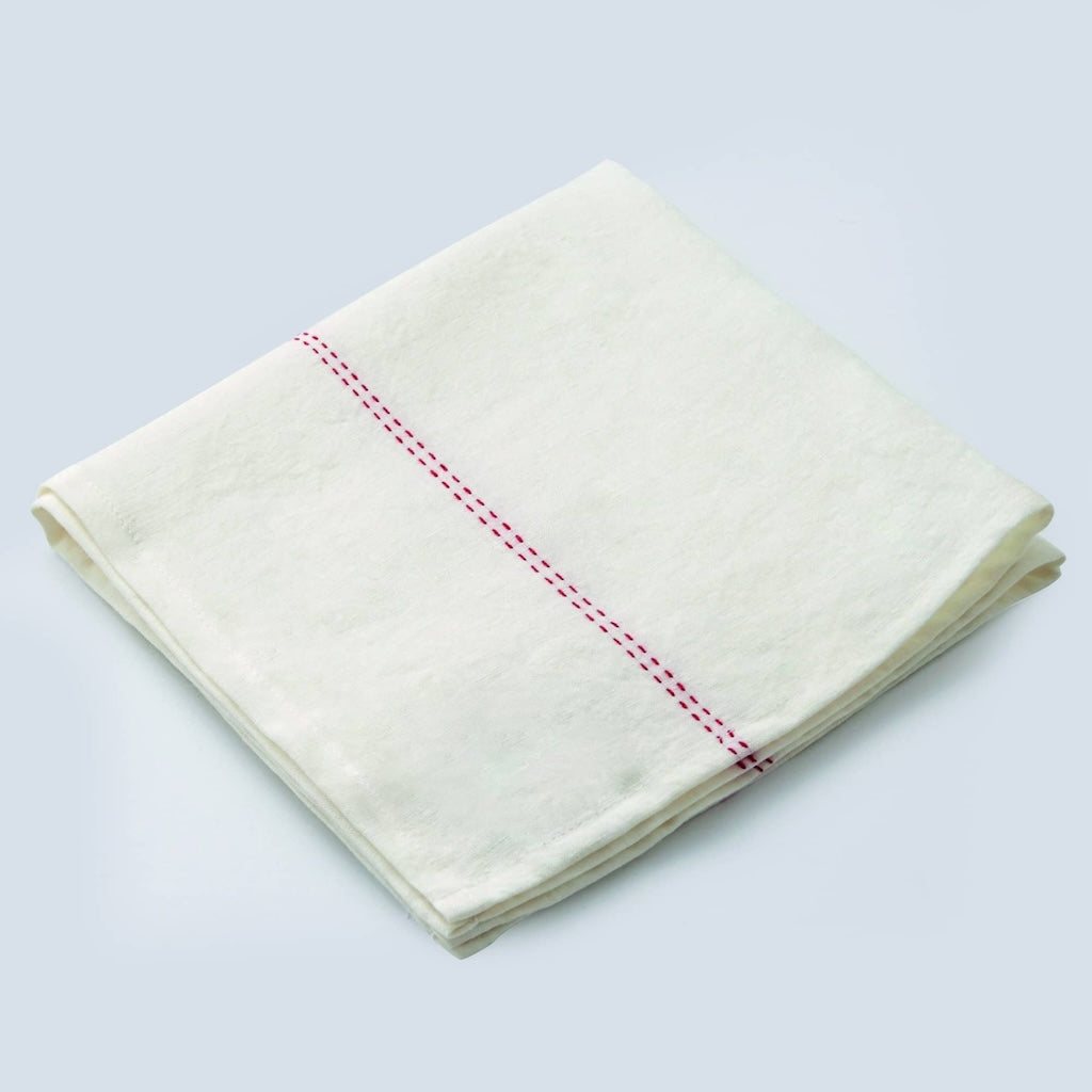 Rythmo Linen Napkins | White/Red