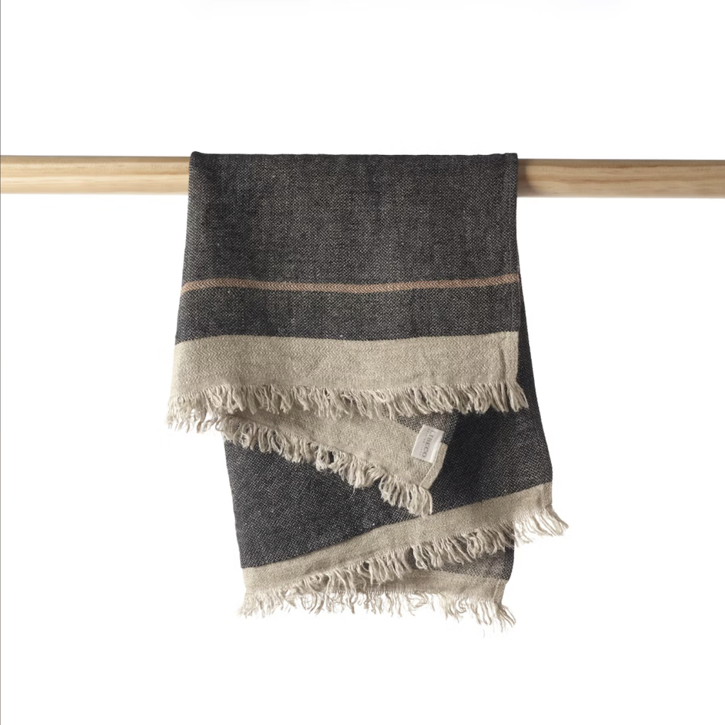 Belgian Fouta Guest Towel | Black Stripe