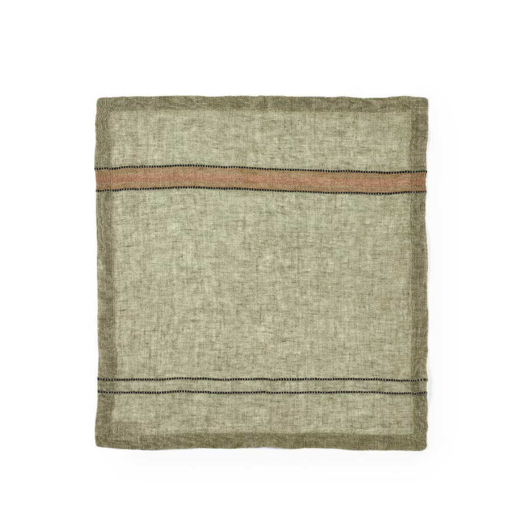 Linen Napkin | Green Stripe