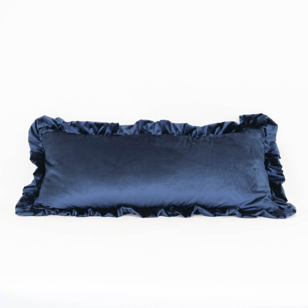 Velvet Pleat Lumber Cushion | Navy