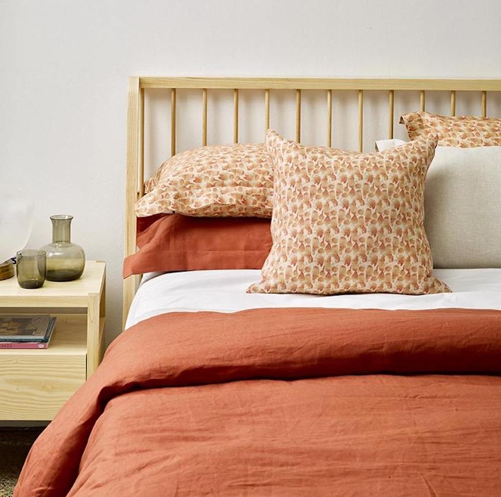 Flutter Linen Cushion | Brick