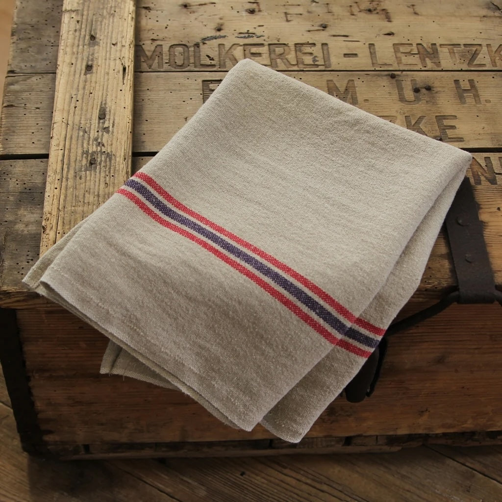 Drapeau Tea Towel | Linen/Blue/Red