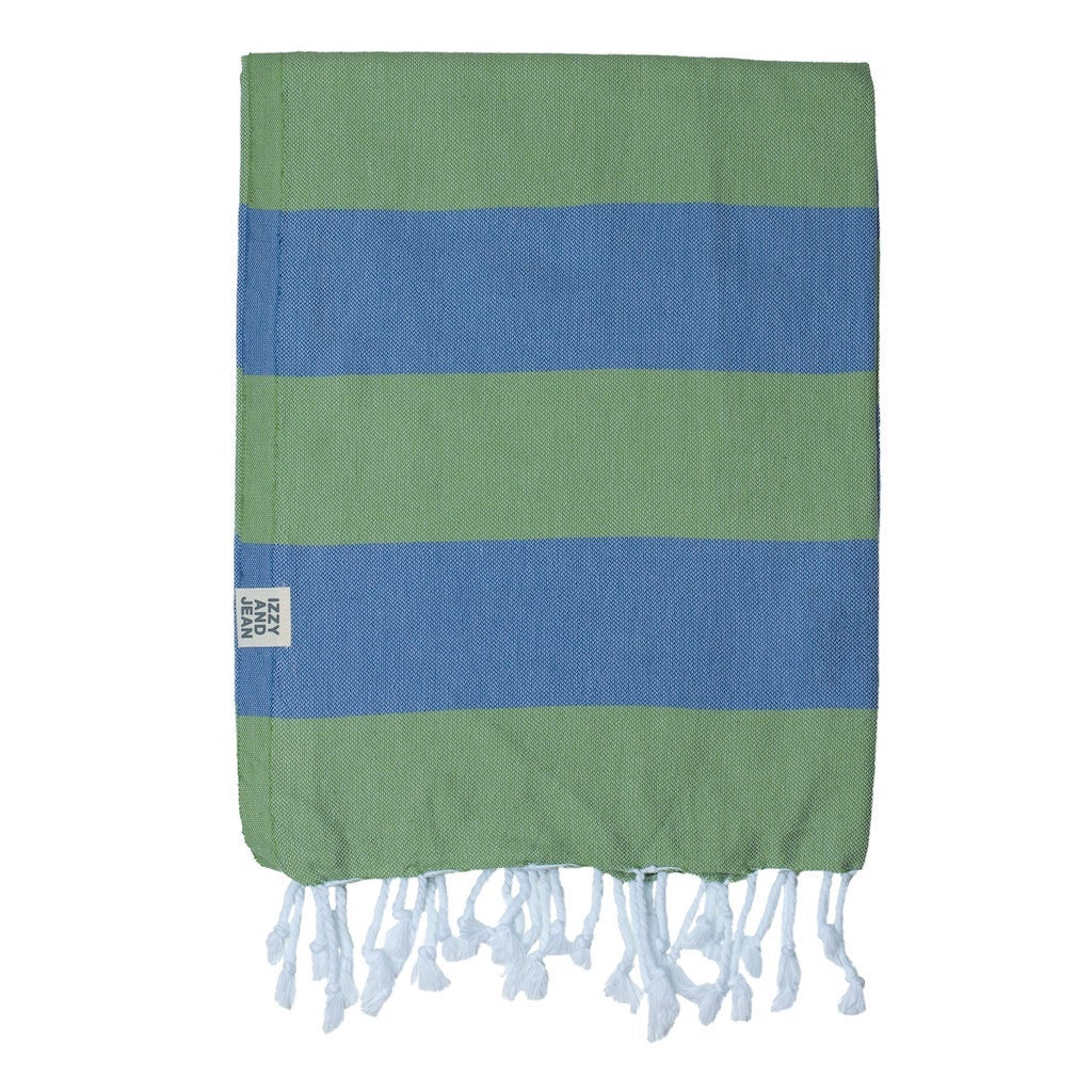 Santorini Towel | Denim & Olive