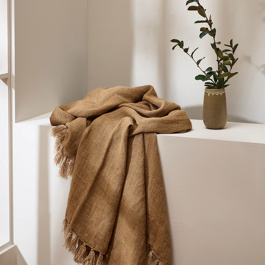 Millhouse Linen Throw | Cumin