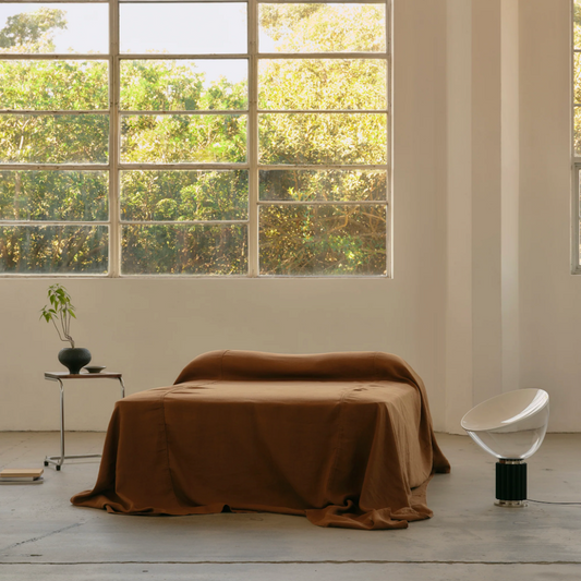 Chateau Linen Bedcover | Chestnut