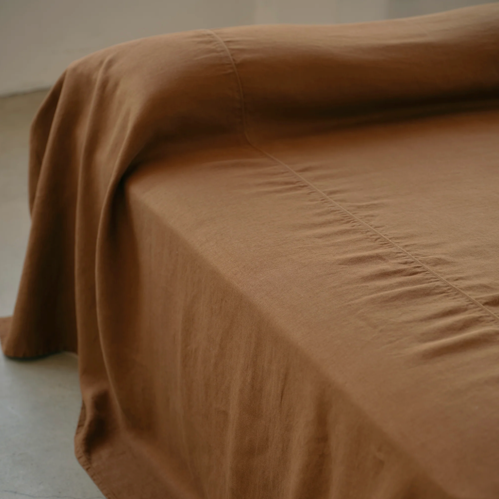 Chateau Linen Bedcover | Chestnut