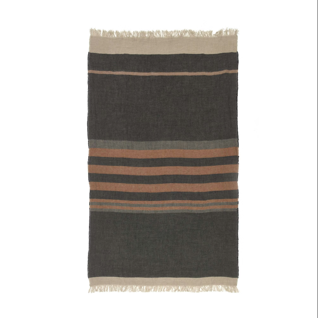 Belgian Fouta Throw | Black Stripe