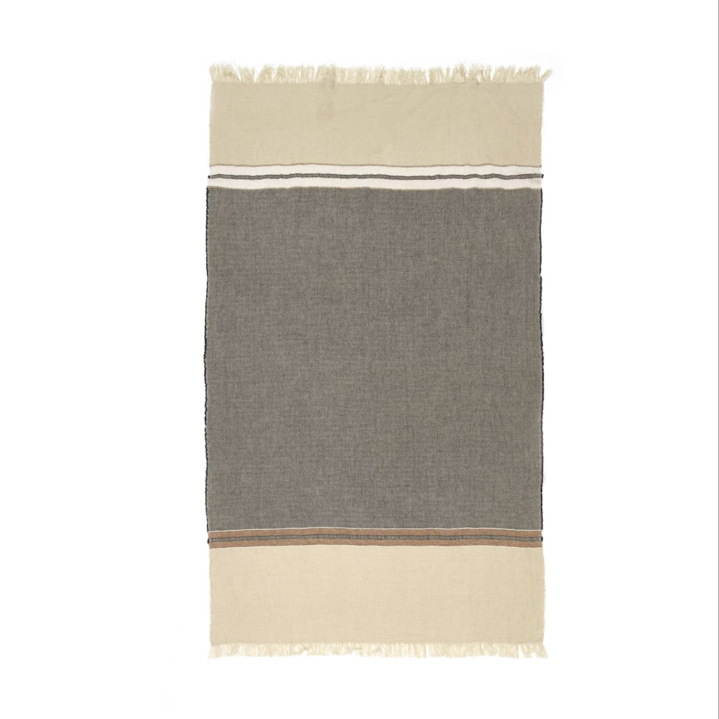 Belgian Fouta Throw | Beeswax Stripe