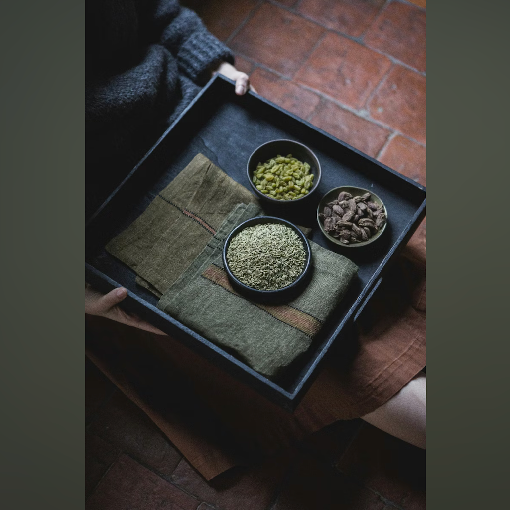 Linen Napkin | Green Stripe