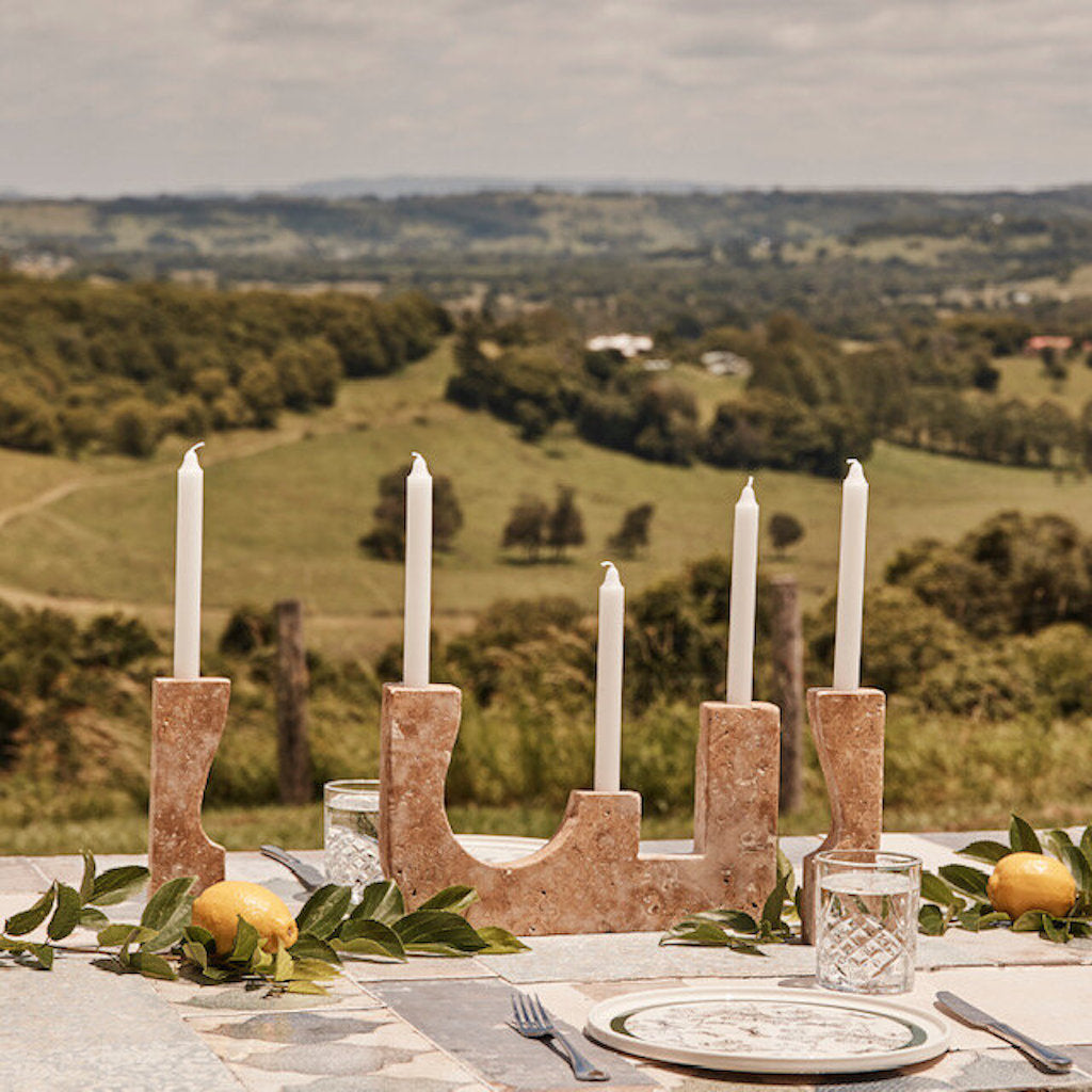 Travertine Candle Holder