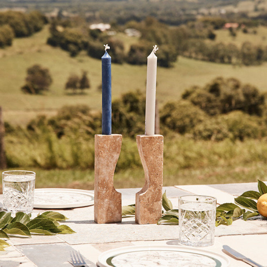 Travertine Candle Holder