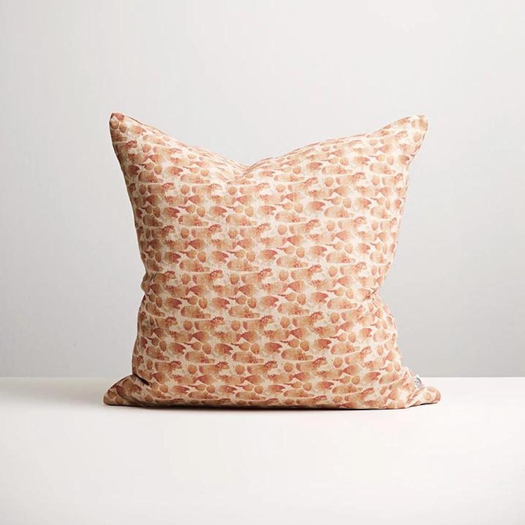 Flutter Linen Cushion  |  Brick