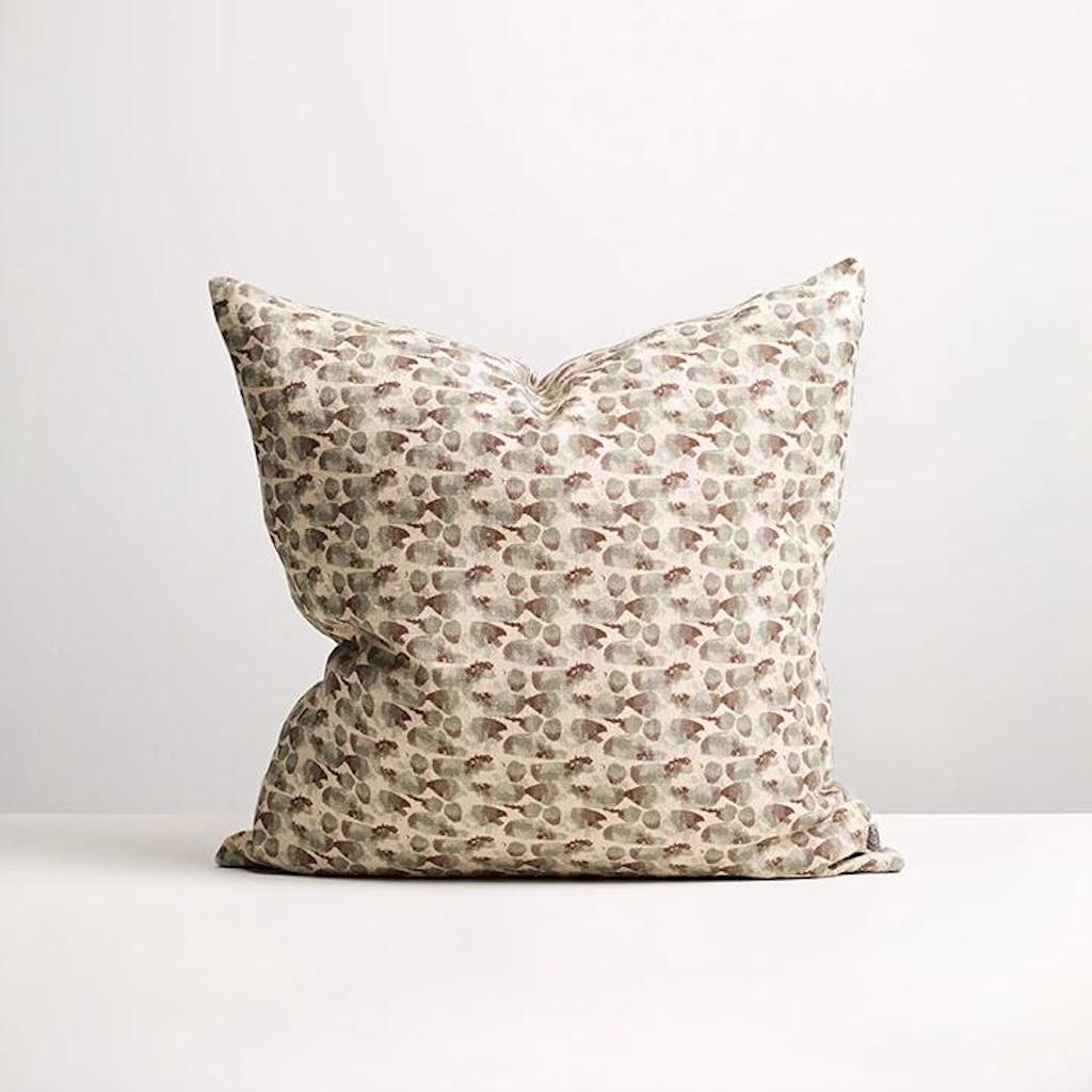 Flutter Linen Cushion  |  Olive