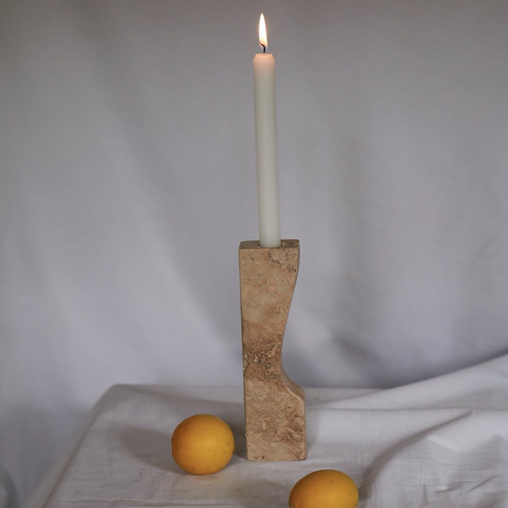 Travertine Candle Holder